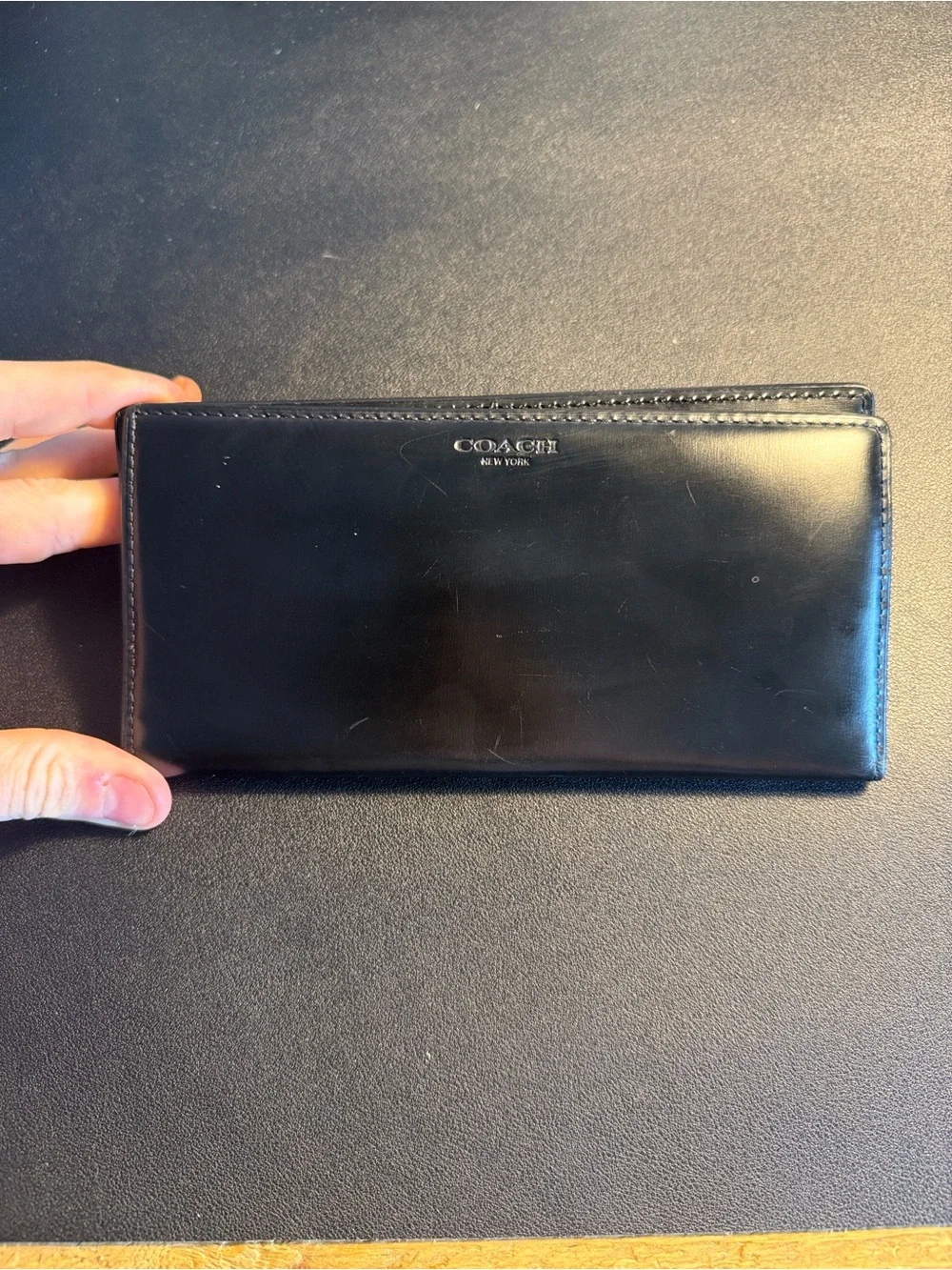 Coach Men’s Black Leather Continental Wallet